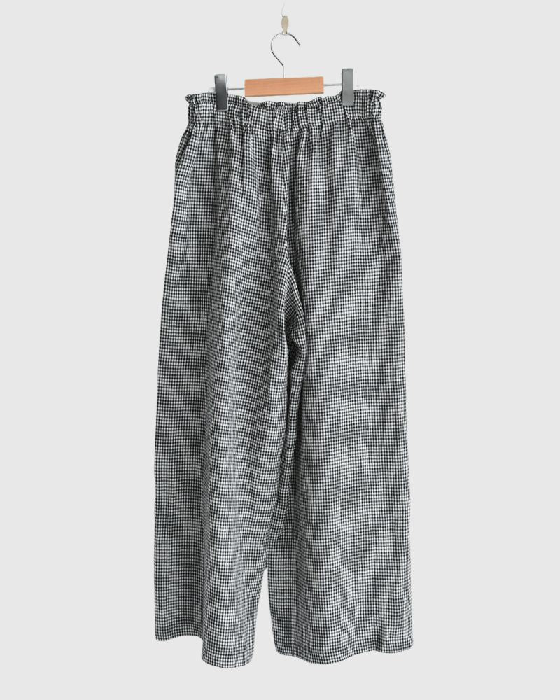 Easy Wide Pants (LINEN) in Black/White