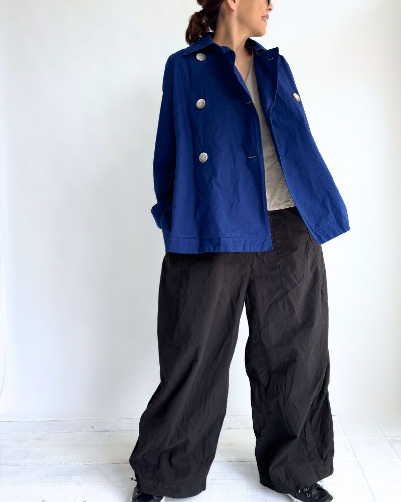 Double Button Short Coat in Nasukon