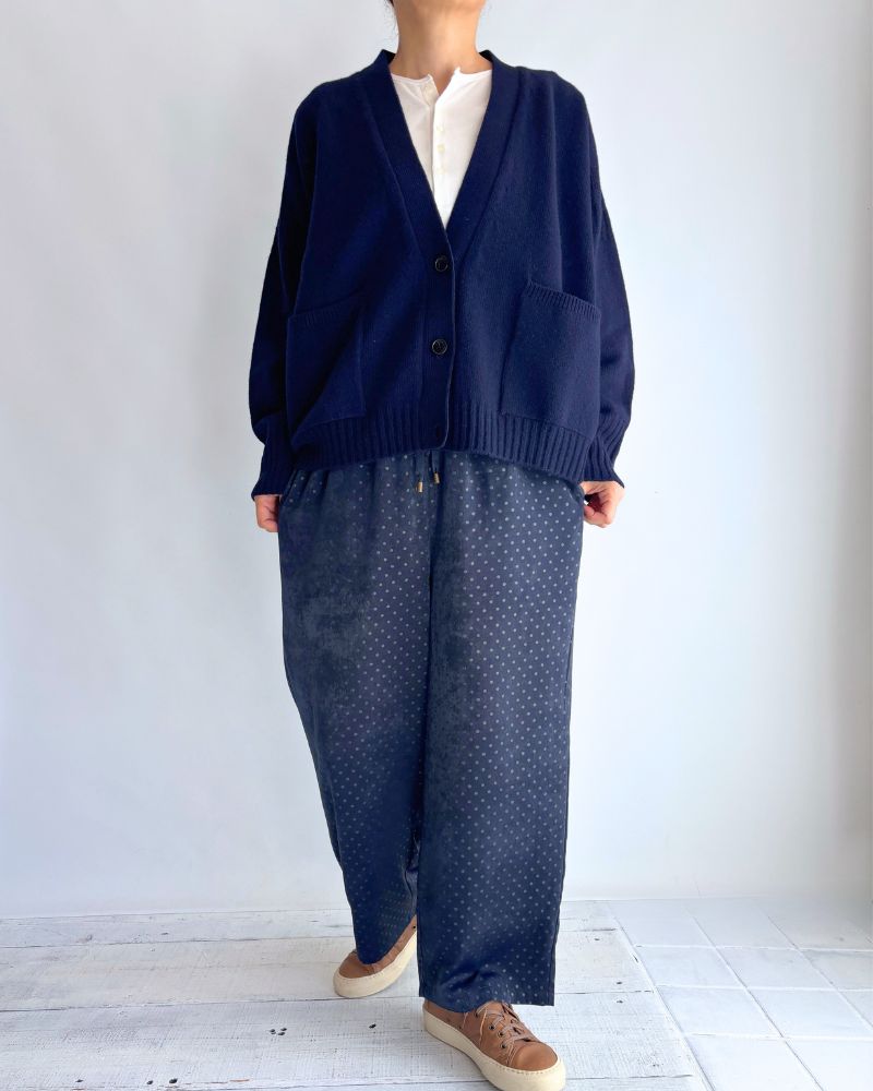 Embossed dot pants 'SONK' in Navy