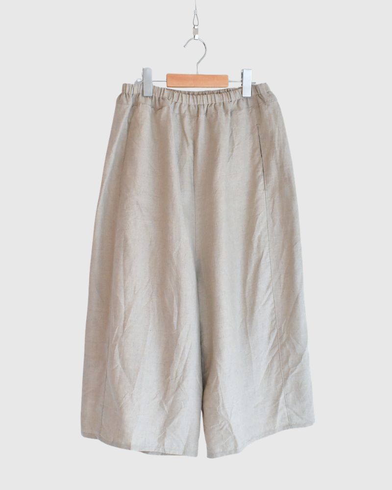 Linen Oval Pants in Beige