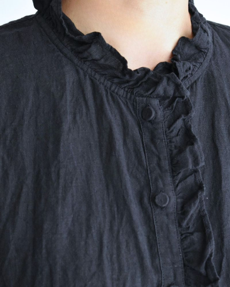 French/SL Frill Collar Shirt in Marine