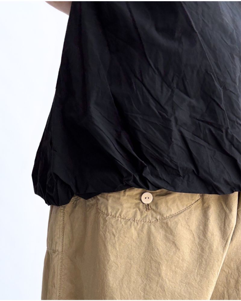 Cotton Balloon Tunic in Black