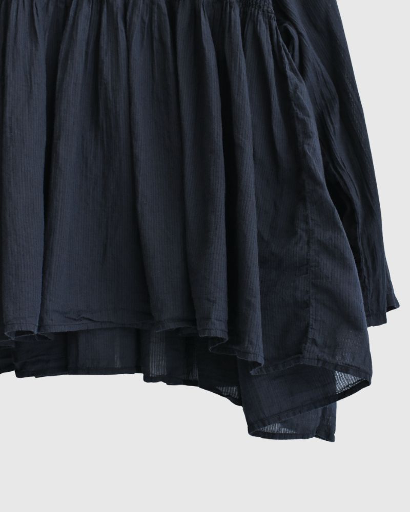 Crew-Neck 3/4 SL Shirt with Mini Pintuck in Marine