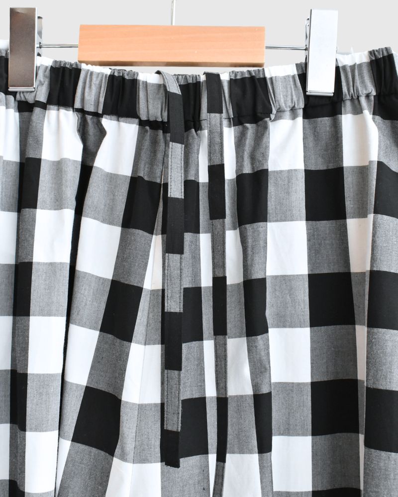 Block Check Culotte Pants in White/Black