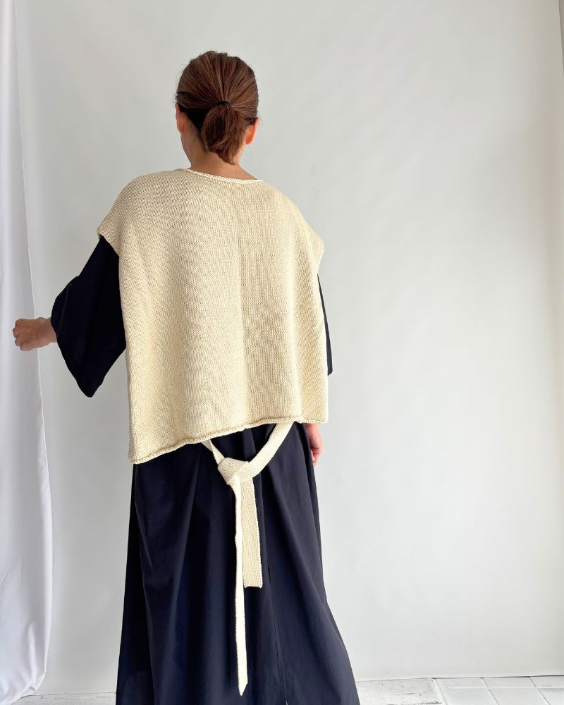 Ribbon knit vest in Ivory