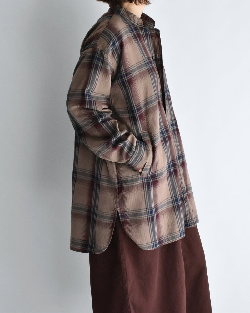 Stand Collar Shirt in Mocha