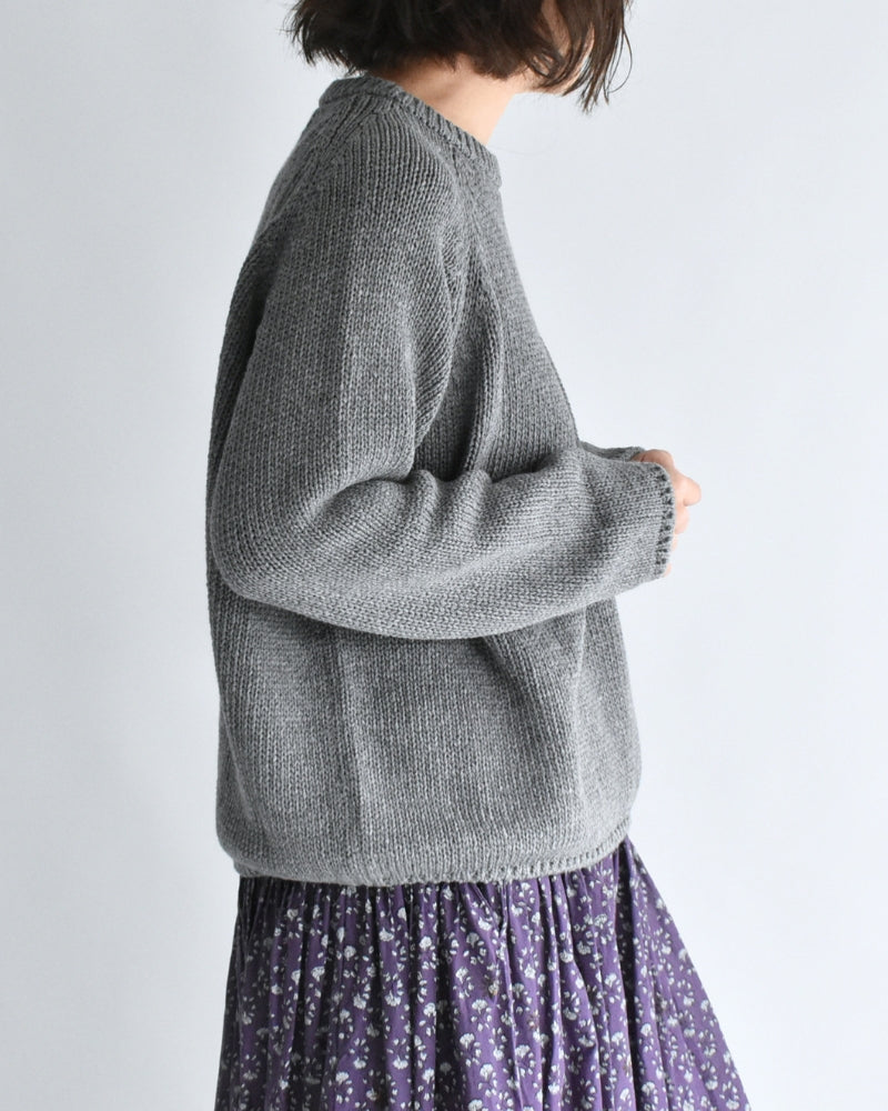 Raglan Pullover Knit in Gray