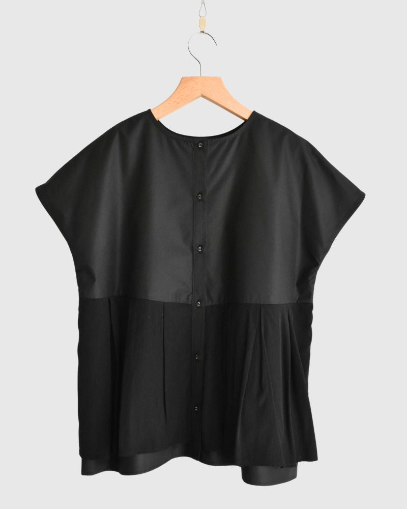 2WAY Tuck Design Top 'UTA' in Black