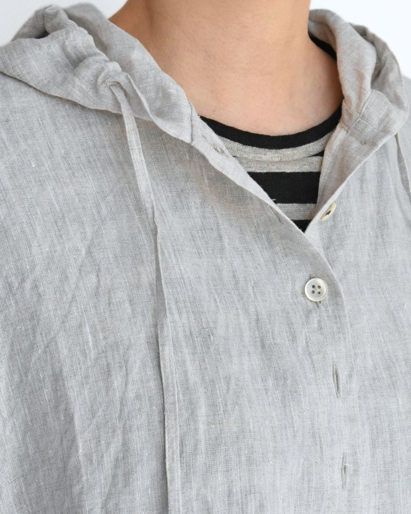 Hoodie Shirt (LINEN) in Natural