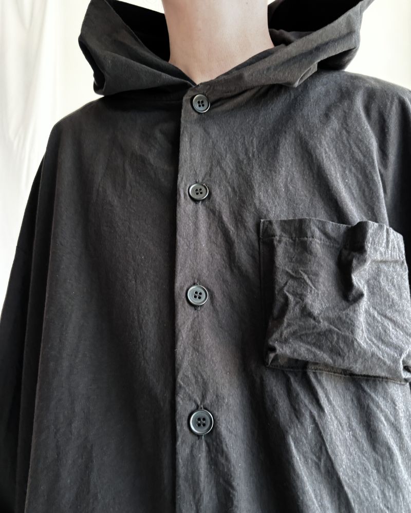Hooded Coat Dress in Black