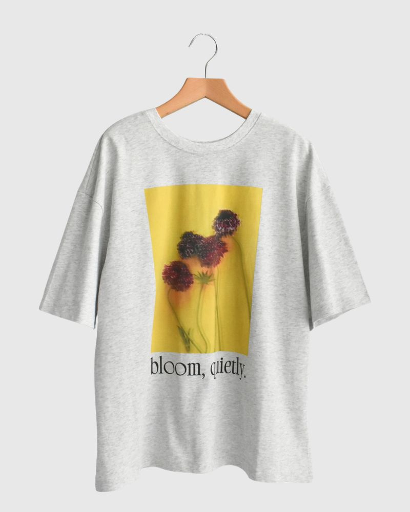 2-Way Graphic Print T-shirt in AshGray