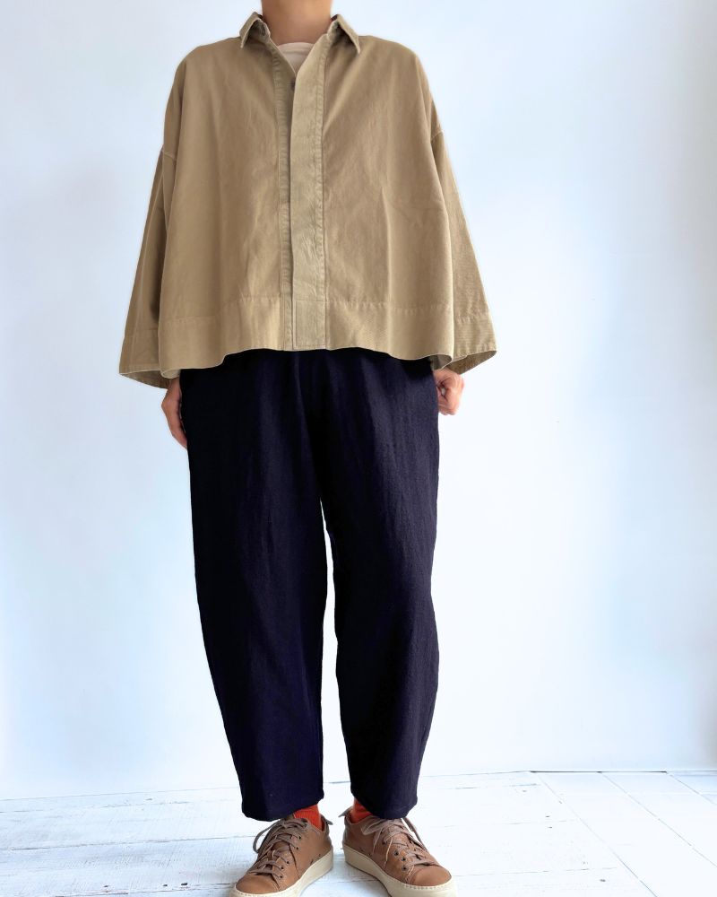Cocoon Pants (Wool) in Navy
