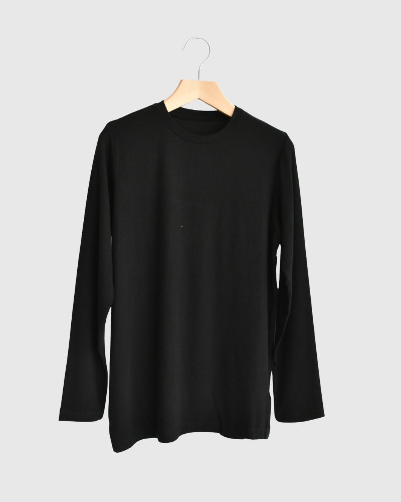Sheer Jersey Crewneck in Black
