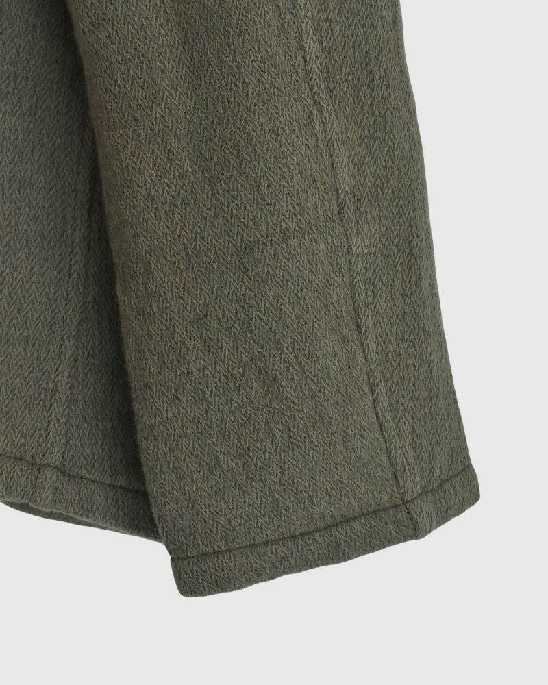 STAND COLLAR FLY FRONT JACKET in Olive