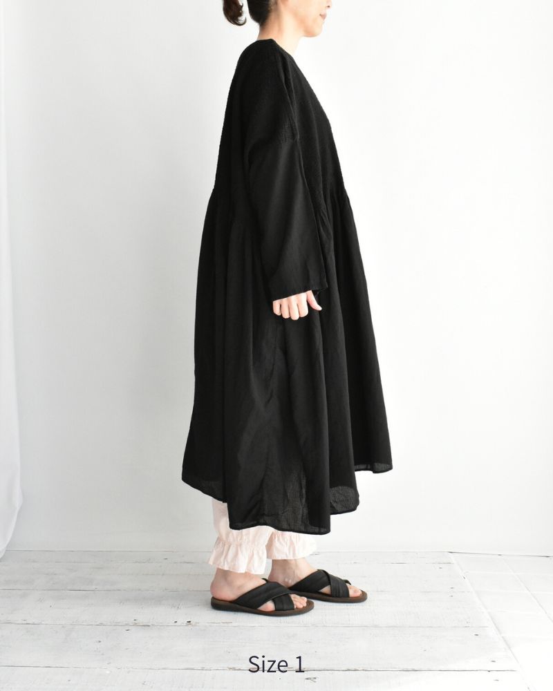 MINI PINTUCK PULLOVER DRESS in Black