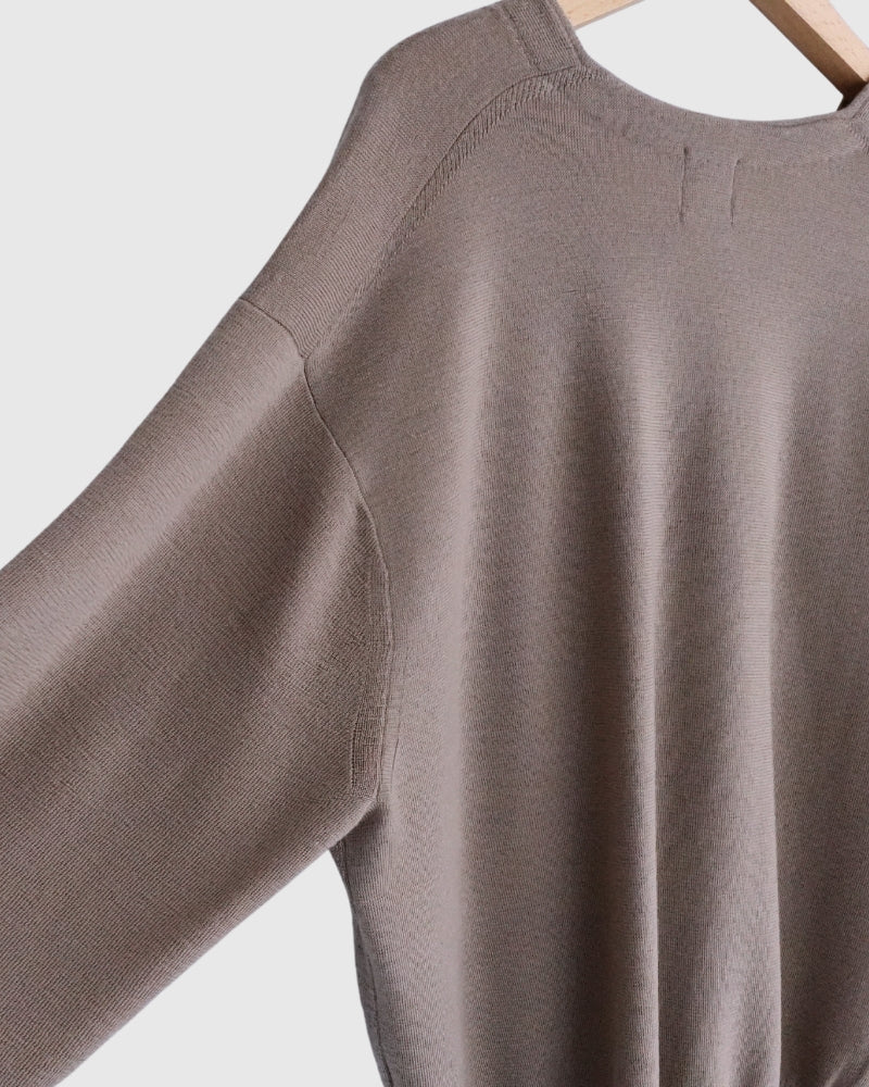 Deep V-Neck Sweater in Mocha