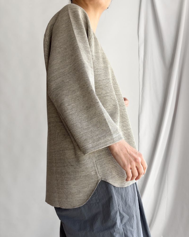 UNDYED Waffle Pullover in Gray