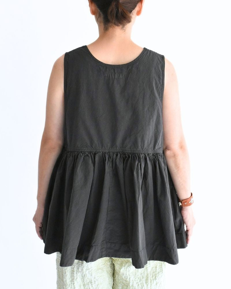 Sleeveless Gathered Top in Dark Brown