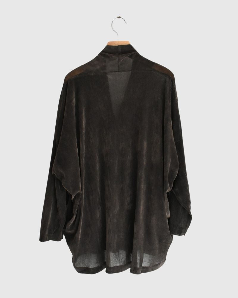 TULLE FLOCKY Cardigan in DarkBrown