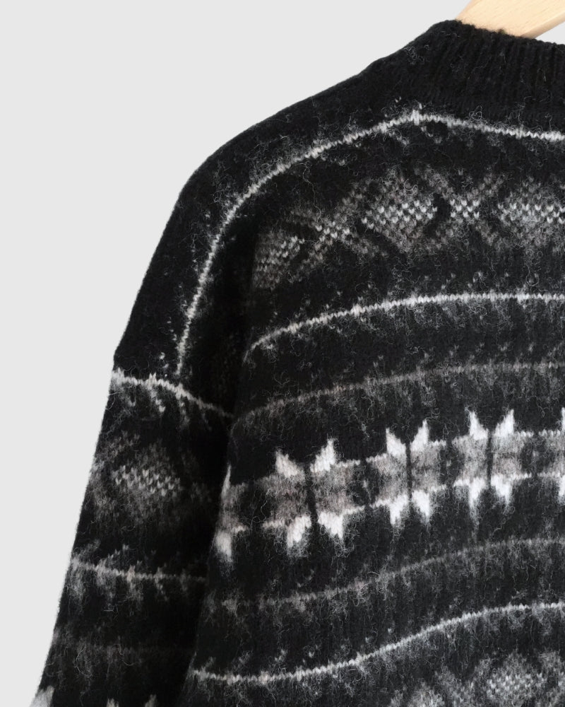 Nordic Knit Cardigan in Black