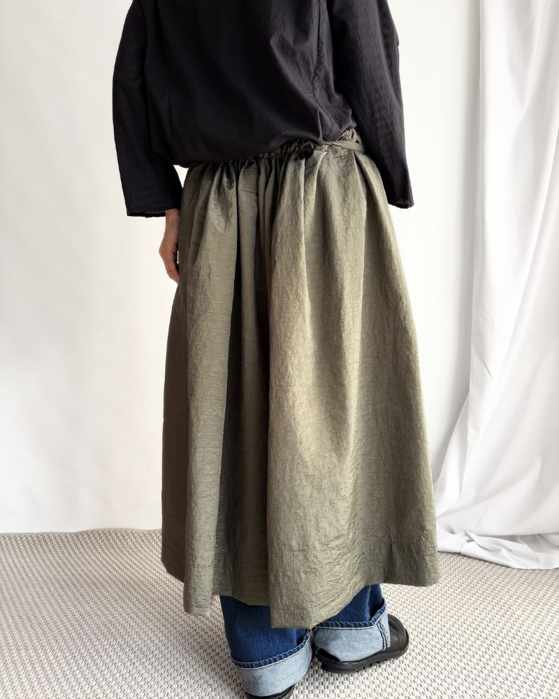 Vintage Cloth Shoulder Strap Skirt in Khaki