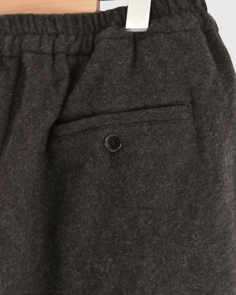 Wool tuck pants in Brown