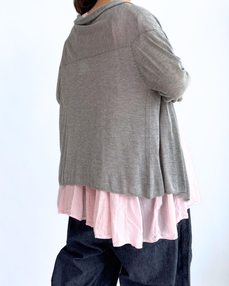 Modal knit cache-coeur in Gray