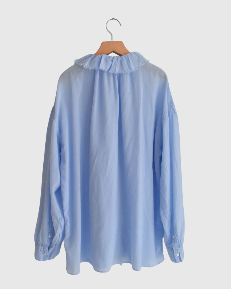 Frill blouse in Blue