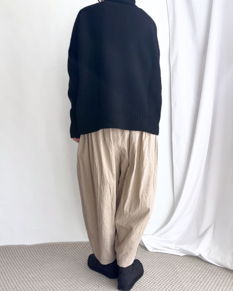 CAMILLE CANVAS TUCK PANTS in Natural