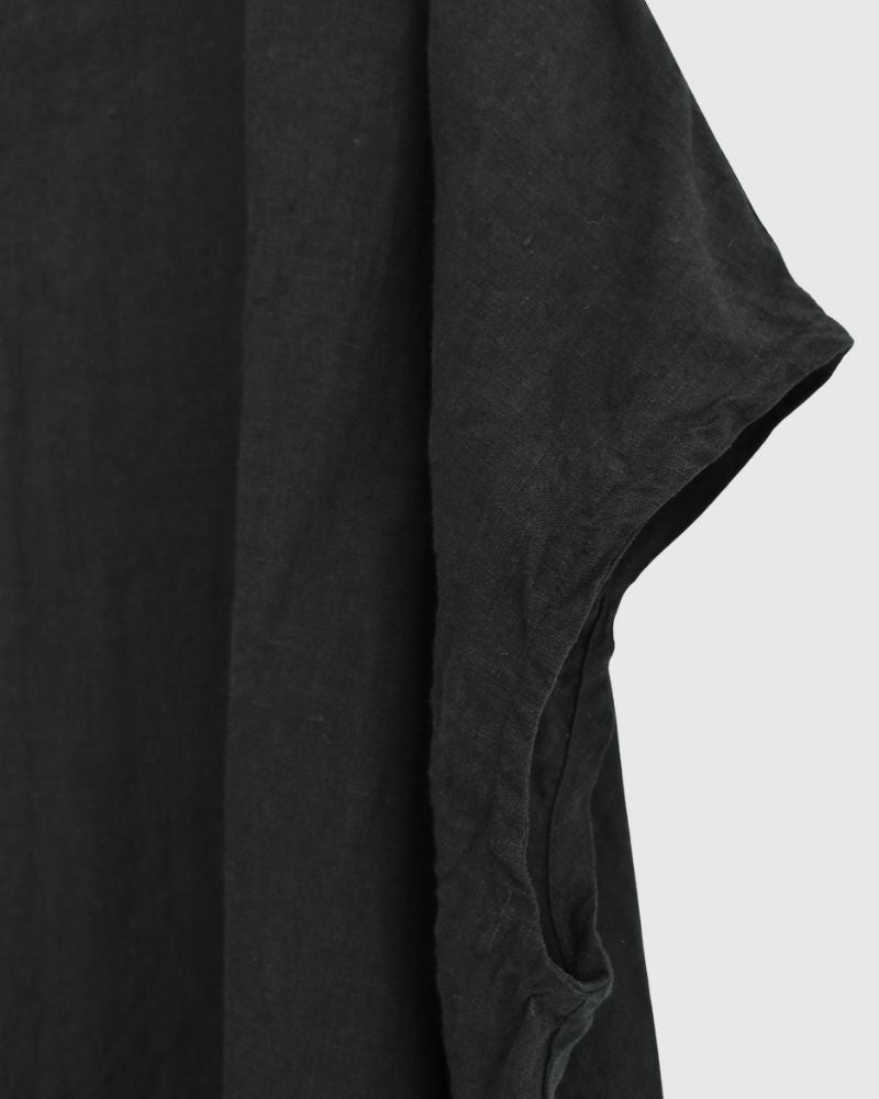 French Linen Pullover in Black