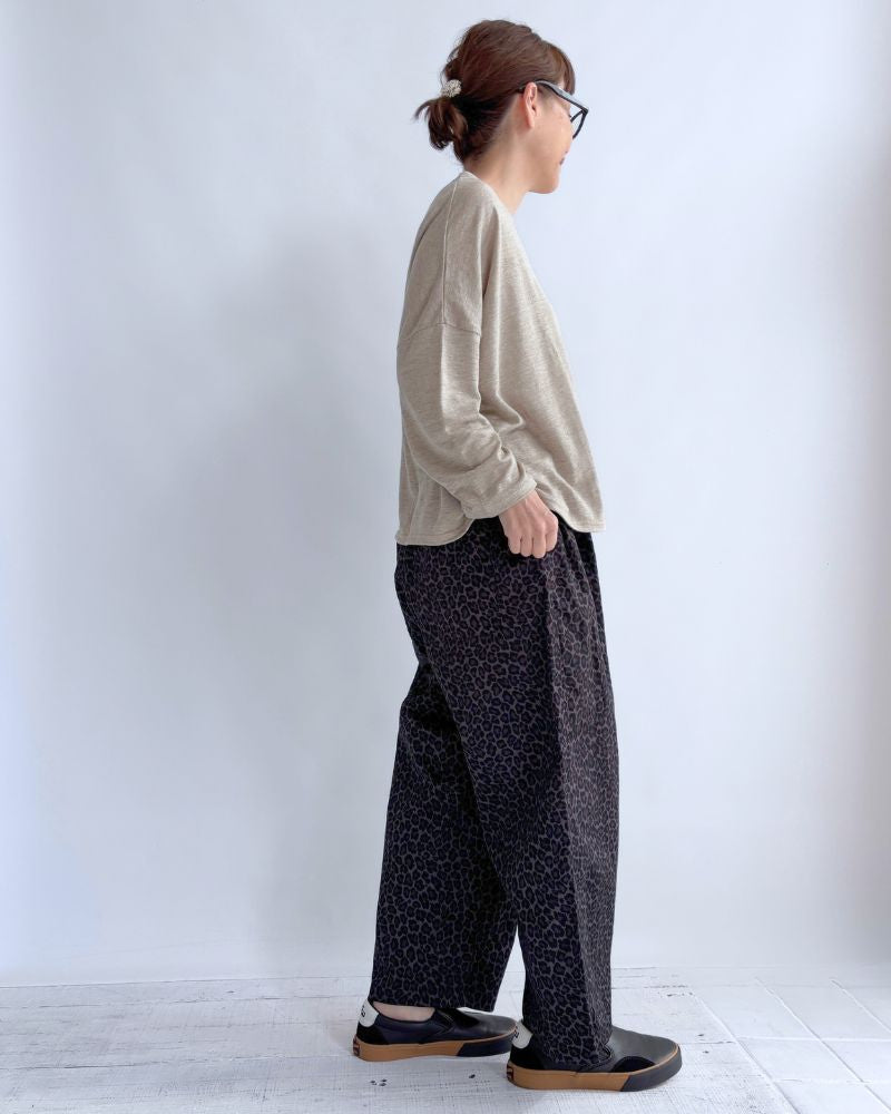 LEOPARD KUNG FU PANTS in BlackLeopard