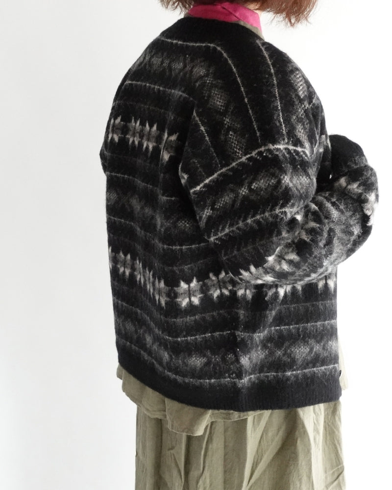 Nordic Knit Cardigan in Black
