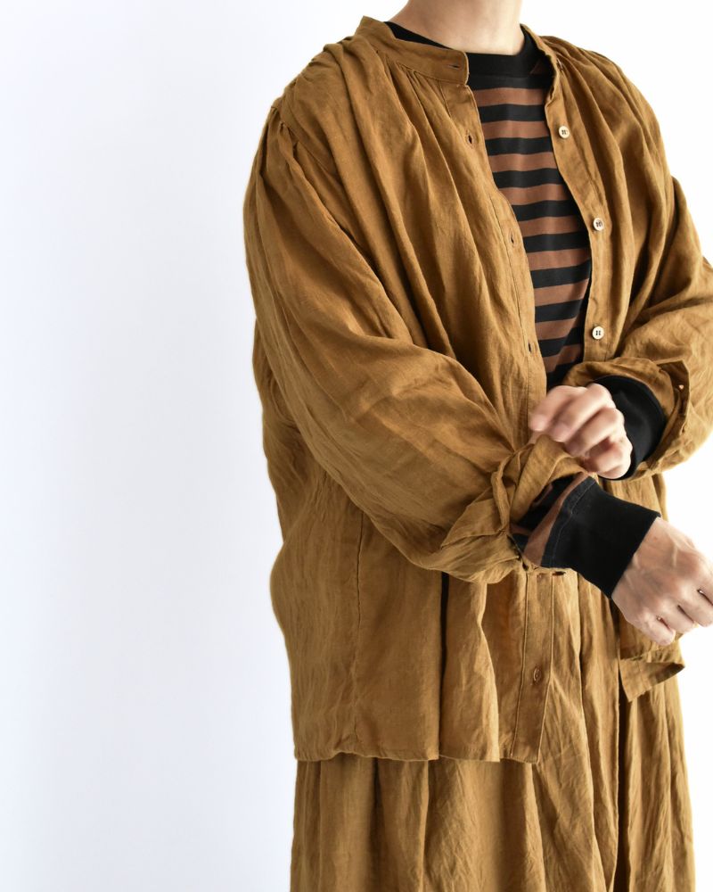 French Linen Shirt in Camel