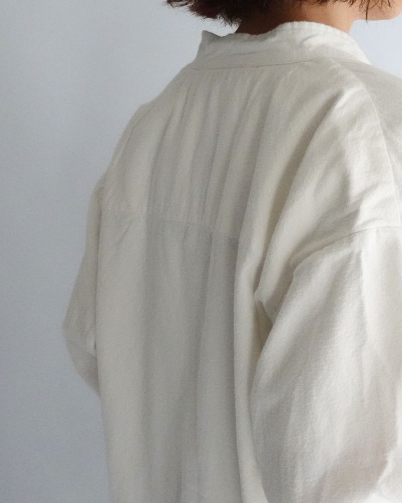 Stand Collar Shirt in White