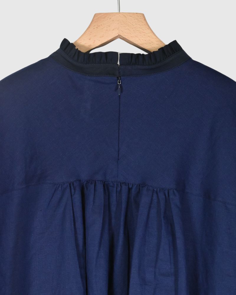 FRILL COLLAR TOPS 'MOOSE' in Navy