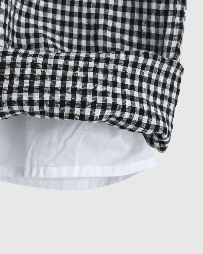 Gingham Check Pants in White/Black