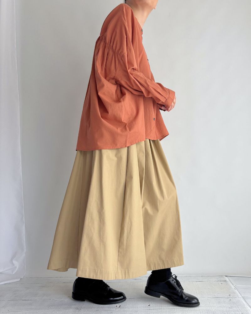 Wide back gathered blouse 'WIYAM' in Teracotta