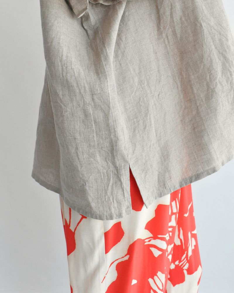 Frill Top Blouse in Natural