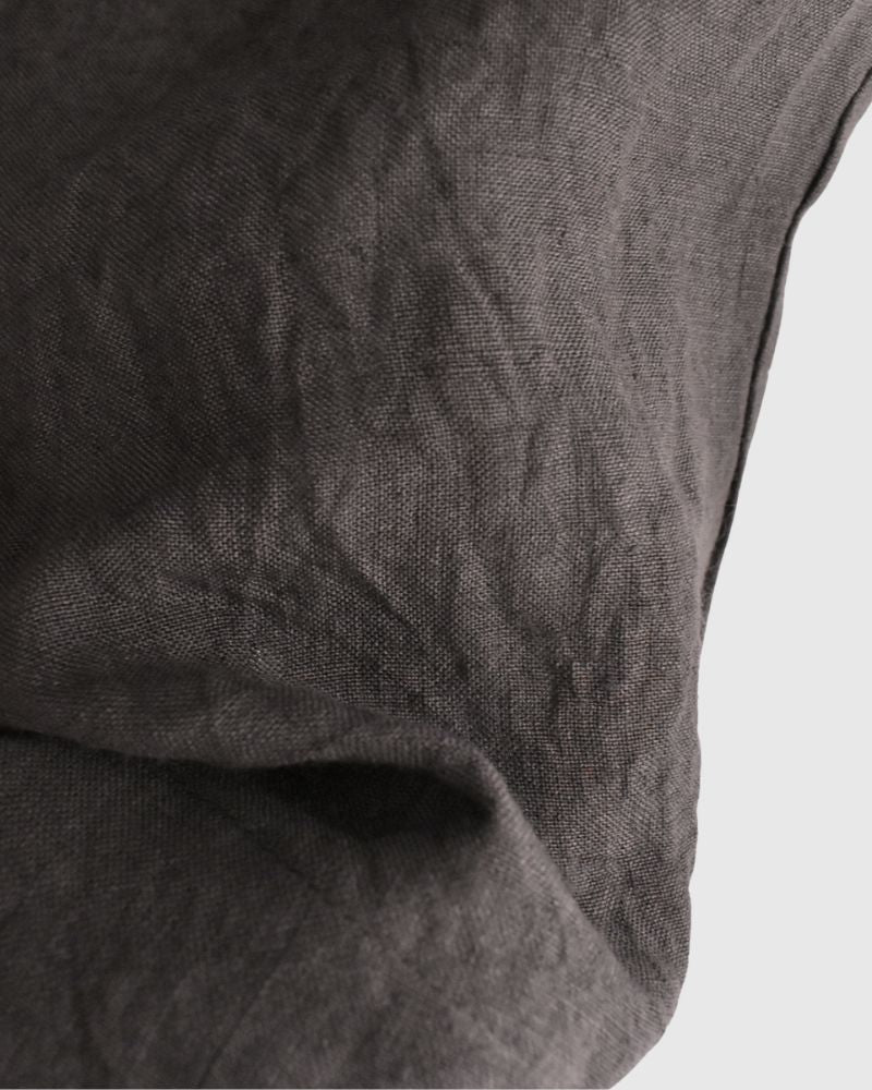 Wide Cocoon Gathered Pants (LINEN) in Brown