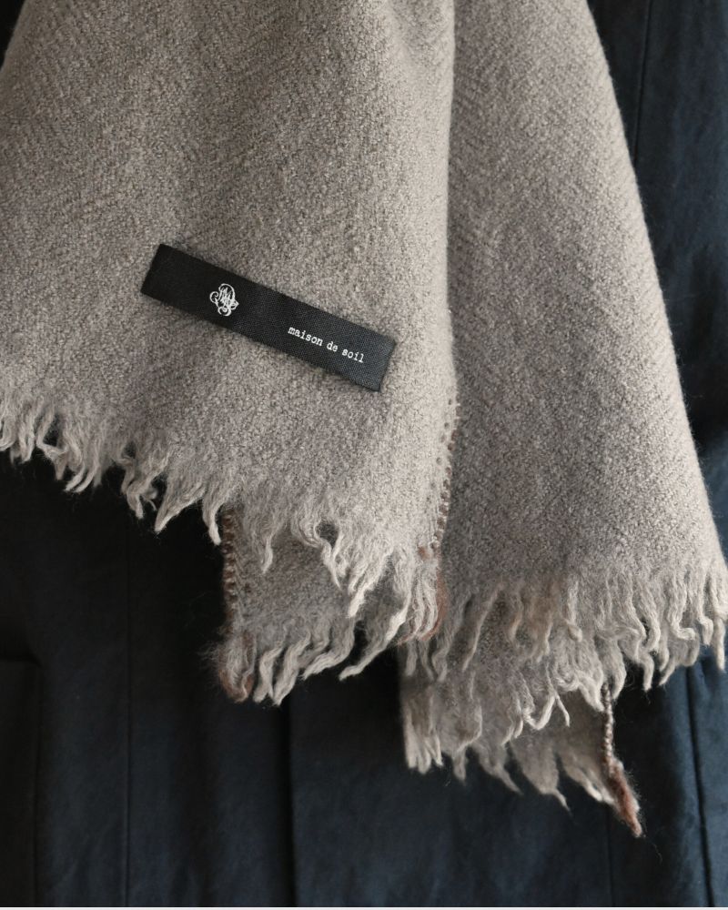 WOOL STOLE 32x188cm in Beige/Brown