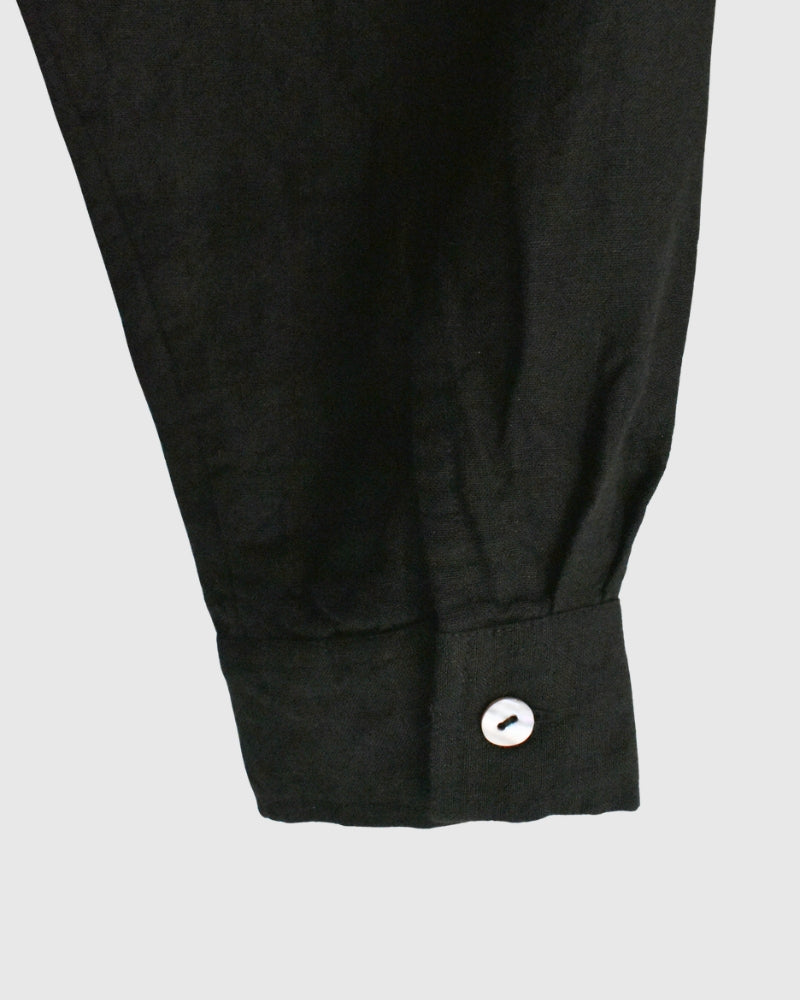 Handwoven 60 Linen Shirt in Black