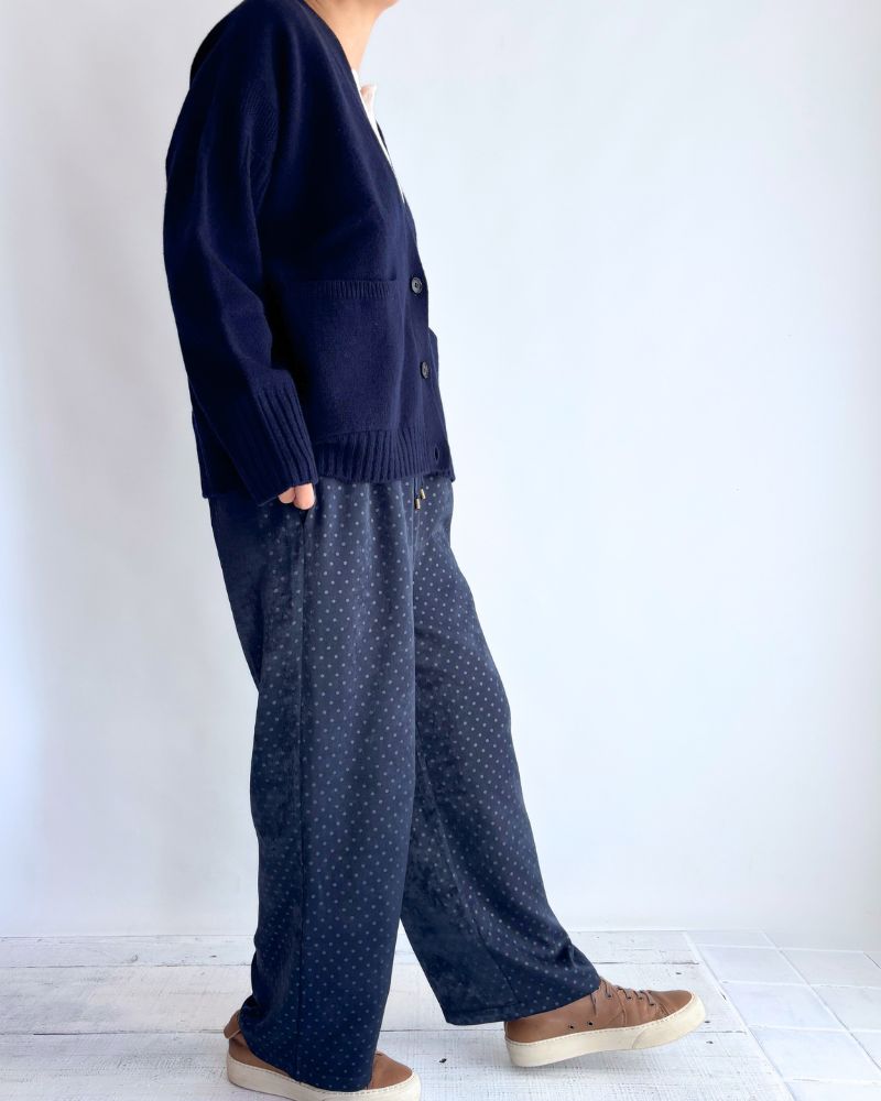 Embossed dot pants 'SONK' in Navy