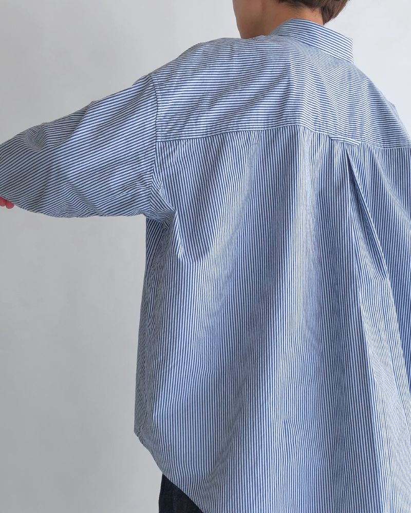 Regular Collar Big Shirt in Sax/Navy