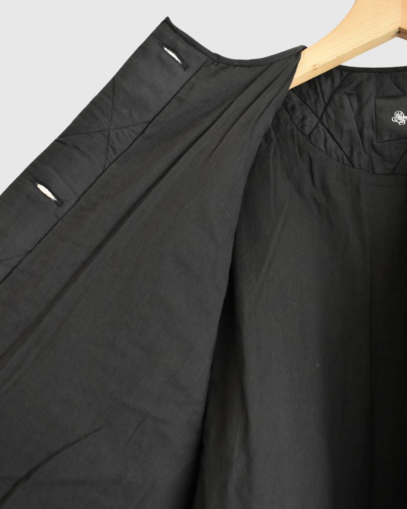 FRONT BUTTON SHORT COAT in Black