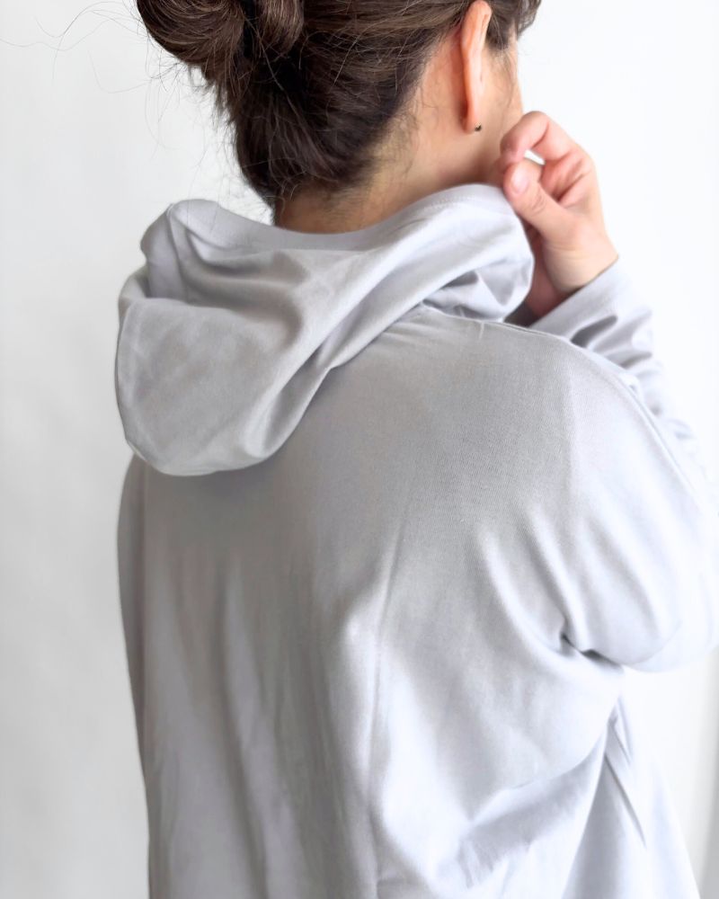 Drawstring Hoodie Pullover in LightGray