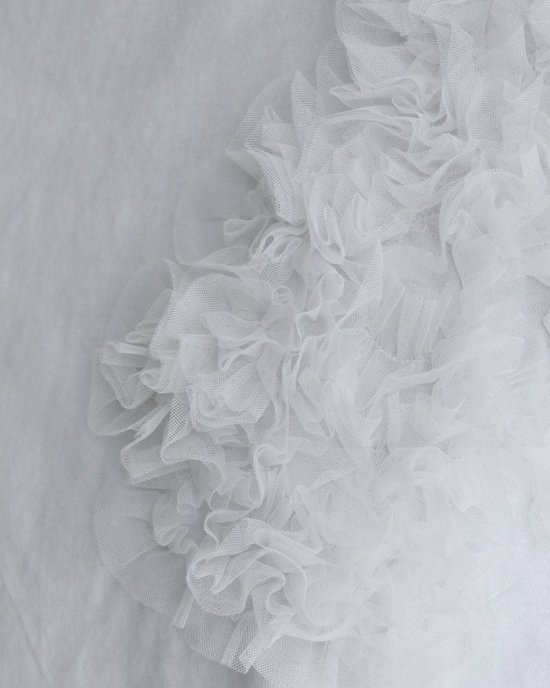 Tulle Embroidered Cotton Jersey Pullover 'NATTI' in OffWhite