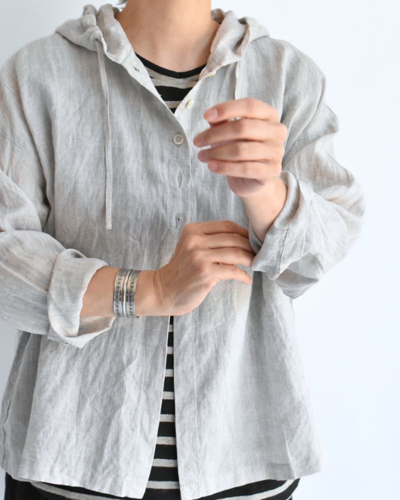 Hoodie Shirt (LINEN) in Natural