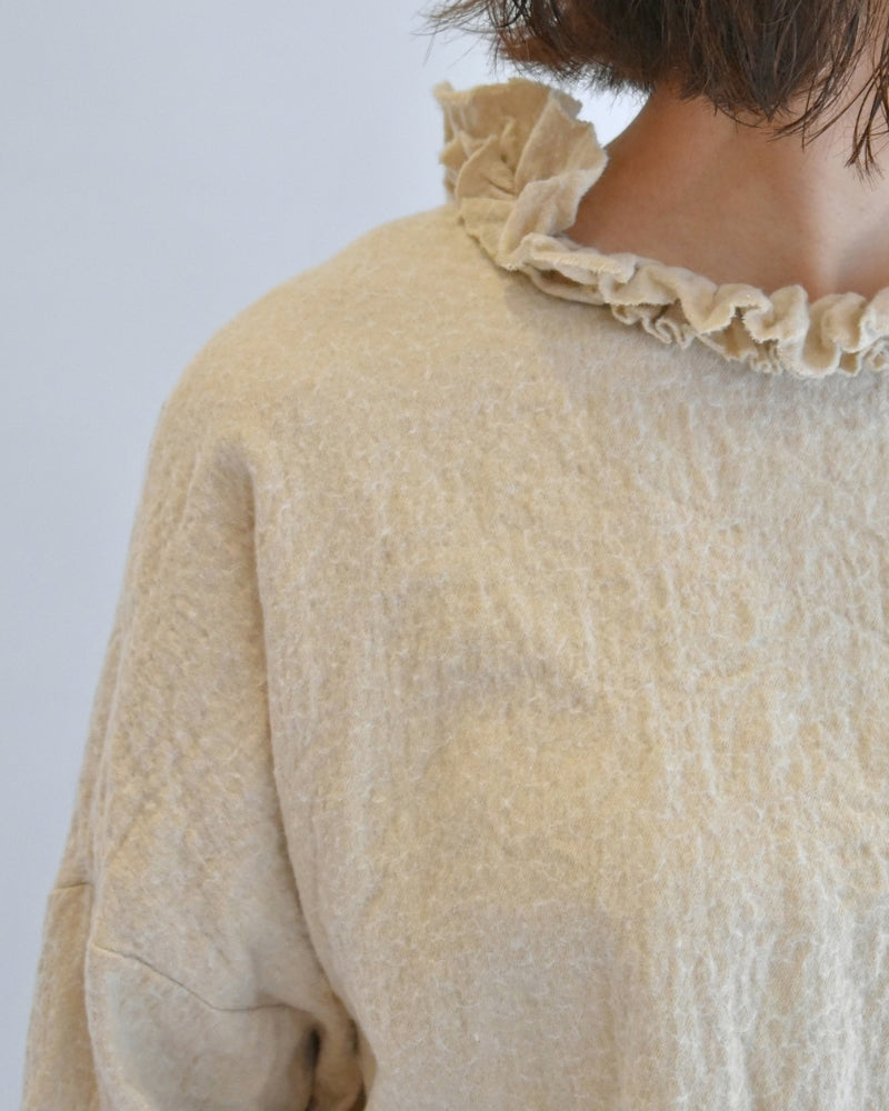 Wool Box Pullover in Beige