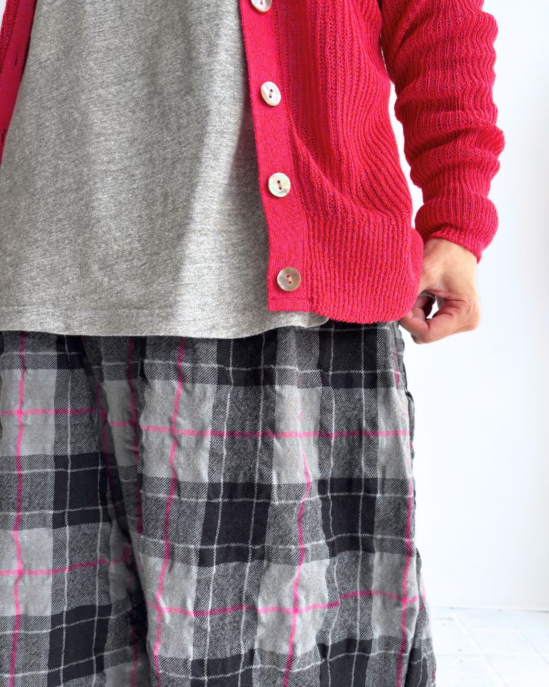 Cotton wool checked pants in Gray