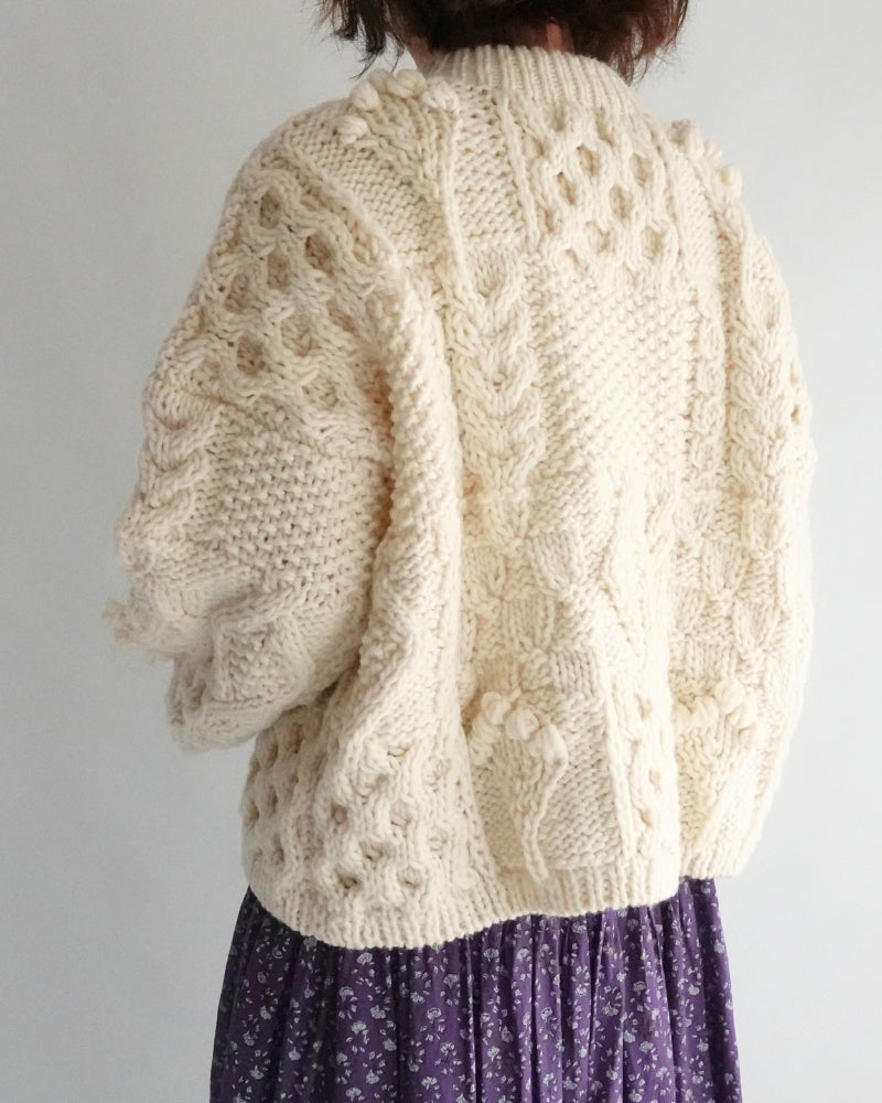 Peru Hand Knit Pullover in White